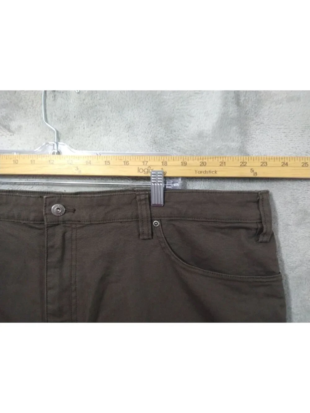 Duluth Trading Pants Mens 46x26 Brown Canvas Flex Fire Hose Relaxed Fit
